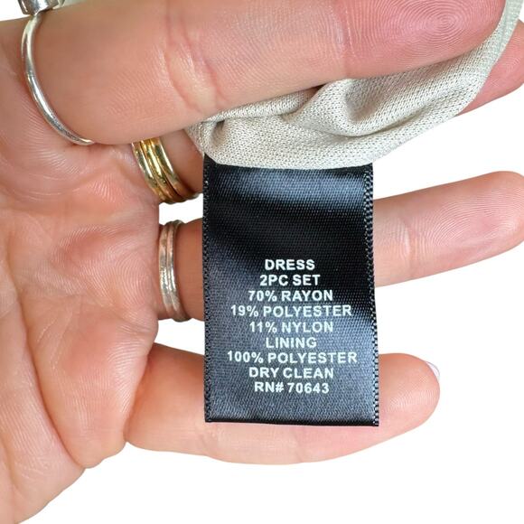 Jessica Howard Tan Gold Tiered Ruffle Sleeveless 2 Piece Jacket Formal Dress Set - Picture 14 of 16